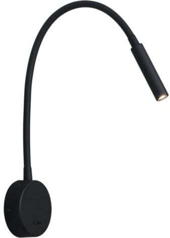 Schwarze Leseleuchte, flexibler LED 3W Schwanenhalslampe 3000K Wandmontierte Leselampe 240V mit Schalter für Schlafzimme...