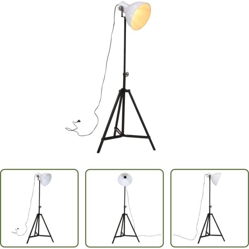 vidaXL Eisenleuchte - Stehleuchte 25 W Weiß 61x61x90/150 cm E27