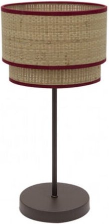 Roque hohe Tischleuchte 1xe27 natur/rot 60x30x30 cm