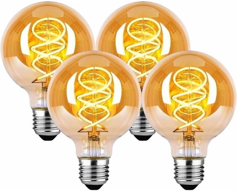 Aimoonsa - E27 LED-Glühbirne, E27 Vintage, dimmbar, 4 w, G80, LED-Glühbirne, E27, Warmweiß 2200 k, 260 lm, dekorative Ed...