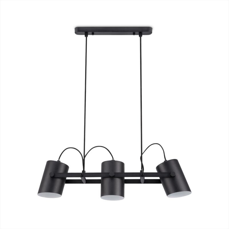 Pendellampe Wohnzimmer Esszimmer Hängelampe Esstisch Pendelleuchte Industriell Schwarz 2, Pendelleuchte 3-Flammig - Paco...
