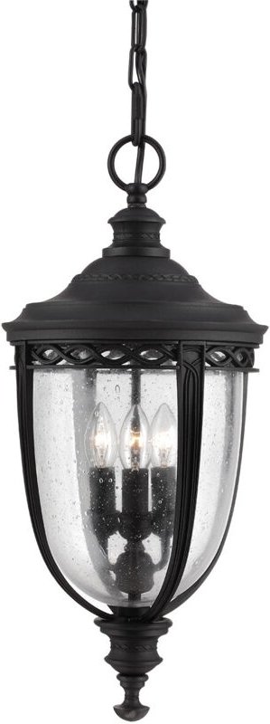 Feiss - Elstead English Bridle - 3 Licht große Deckenleuchte für den Außenbereich Schwarz, E14