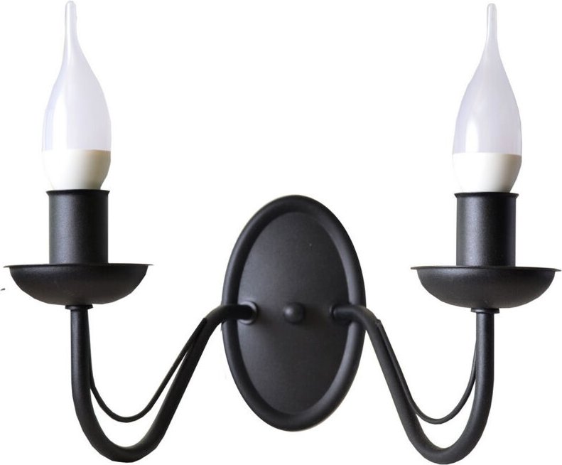 Malbo Kerzenwandleuchte Schwarz 32cm - Helam