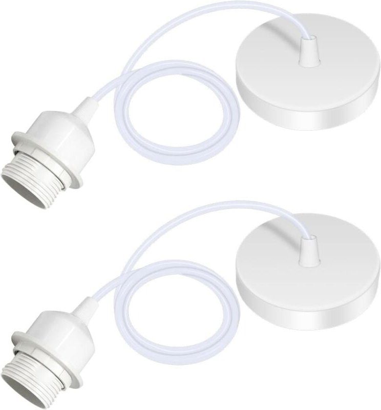 CCYKXA Set mit 2 E27 Pendelleuchten mit Schraubring, 100 cm verstellbarem Kabel, E27 Pendellampenfassung, kompatibel mit...