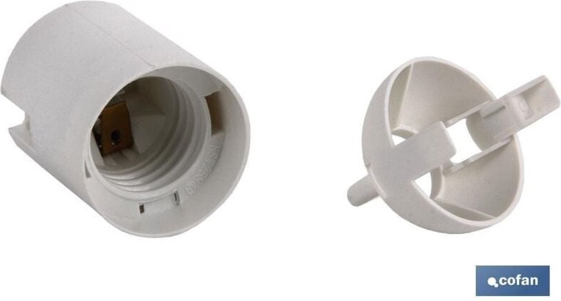 Cofan - Lampenfassung für den Bau E-27 4a250v thermostabiles Harz weiß