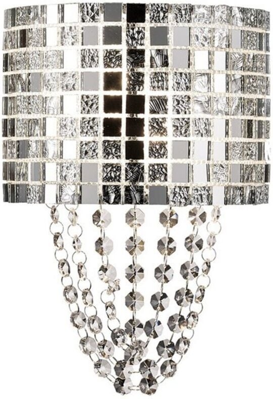 Inspired Diyas - Camden - Wandleuchte 2 Light G9 Chrom poliert, Mosaikglas, Kristall