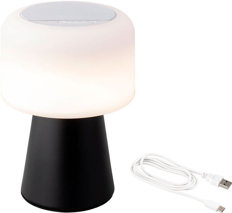 LED-Lautsprecher (22,5 cm, Bluetooth, wiederaufladbar, innen/außen, 90 lm, IP44, usb, usb, 22,5 cm), Farbe white und sch...