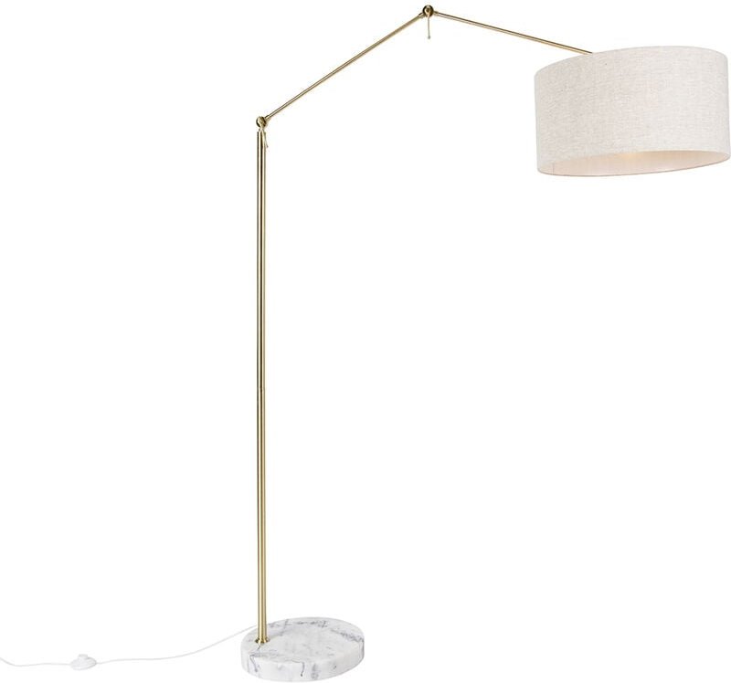 Stehleuchte Gold mit Schirm hellgrau 50 cm verstellbar - Herausgeber