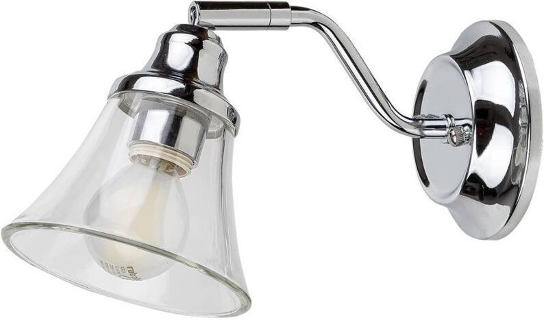 Badezimmer-Wandleuchte mit Glasschirm, E14 Chrom, beweglich, Antoine 3207, Rabalux