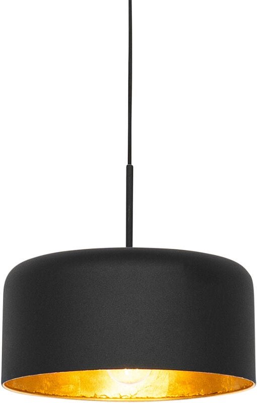Retro-Hängelampe schwarz mit goldenem Innenleben – Jinte