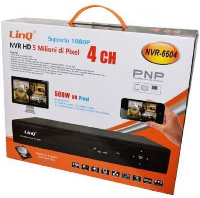 Trade Shop Traesio - Trade Shop - nvr 4-KANAL-AUFNAHME & live-recorder full hd 1080P wifi H.264 H.265 P2P NVR-6604 -