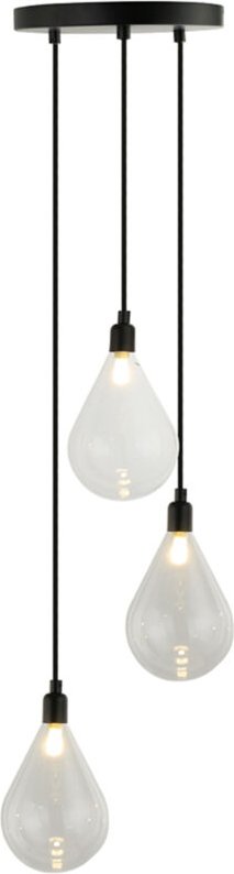 HOME DELUXE Hängeleuchte aus Glas CELIA Transparent - 3-flammig Hängeleuchte, Glasleuchte, Tropfenleuchte, Hängeleuchte,...