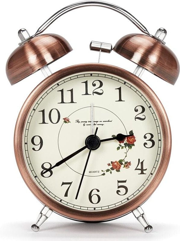 Ersandy - Klassischer Glockenwecker, Vintage Retro stiller Morgenwecker, leuchtender analoger Wecker für erwachsene Kind...