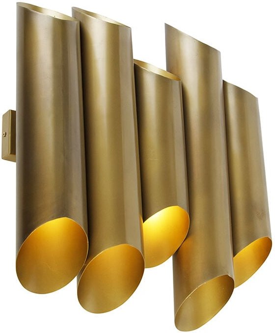 Industrielle Wandleuchte Messing 10 Lichter - Whistle