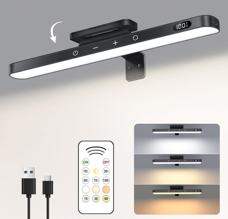 3-Watt-Bilderleuchte für Wände, wiederaufladbare Akku-Bilderleuchte, kabellose Wandleuchte mit Fernbedienung, dimmbar un...