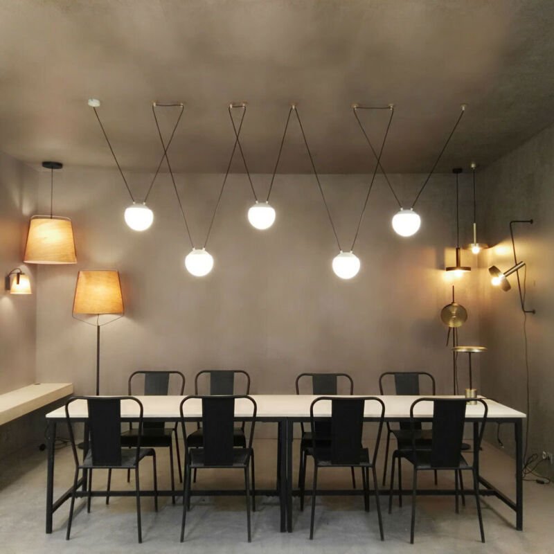 Faro Mine - 5 Hellgrauer Aufhängungsanhänger, E27