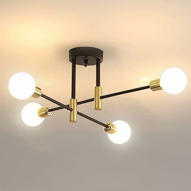 Thumbnail - Goeco - Industrielle Deckenleuchte, Sputnik Kronleuchter Durchmesser 72cm, Deckenlampe 180° verstellbar für Schlafzimmer...