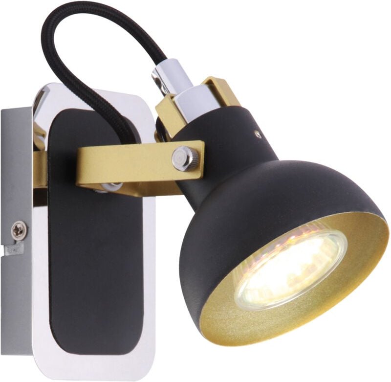 MARIO GU10 1D schwarz/gold Wand- und Deckenstrahler