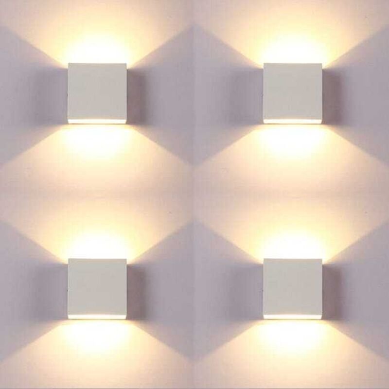 4er Set LED Wandlampen 6W, Warmweiß 3000K, Up & Down Licht, Innen