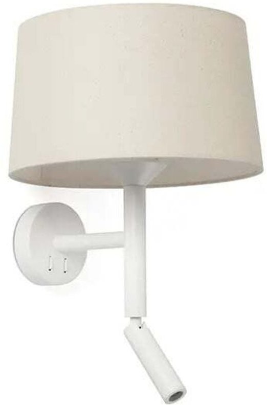 Faro Windsor Lesewandleuchte Mattweiß, Leinen 1x E27