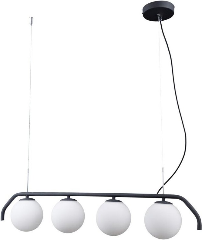 Carimi - Moderner hängender Anhänger Satin Black 4 Light mit weißem Farbton, G9 - Italux