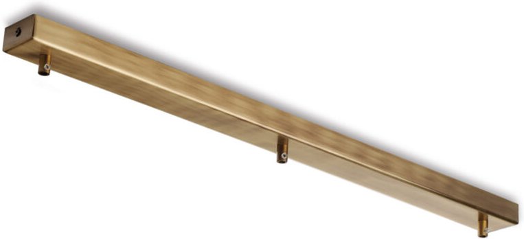 Bonetti Illumina - Schiene - Rechteckige Mehrkabelrosette aus bronziertem Eisen, 3 Löcher - L.70 x 5 - BL291-BIN3-DM70-B...