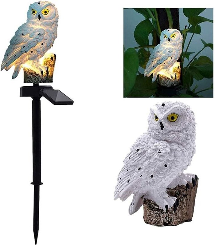Solar-Gartenleuchte, Eulenform, wasserdichtes Harz-Solar-Landschaftslicht für Gartenbeleuchtung im Freien, Dekoration (w...