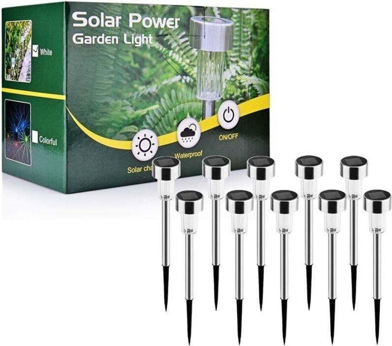 Soekavia - Solarleuchten Außen Garten, 10er Pack Kabellose led Gartenleuchten Solar Deko Solarbeleuchtung für Rasenwege ...