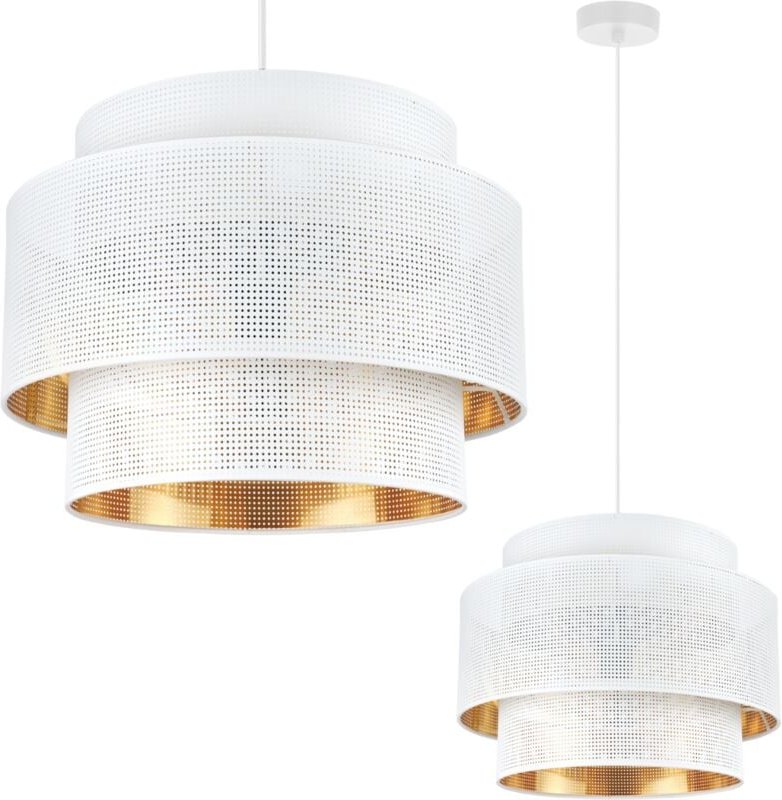 Asti Trio Hängelampe Weissgold 40cm Mesh
