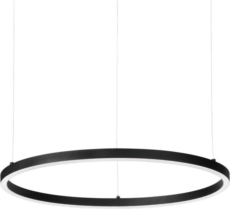 Oracle slim 50cm dimmbare 4000K runde integrierte LED-Pendelleuchte in Schwarz - Ideal Lux