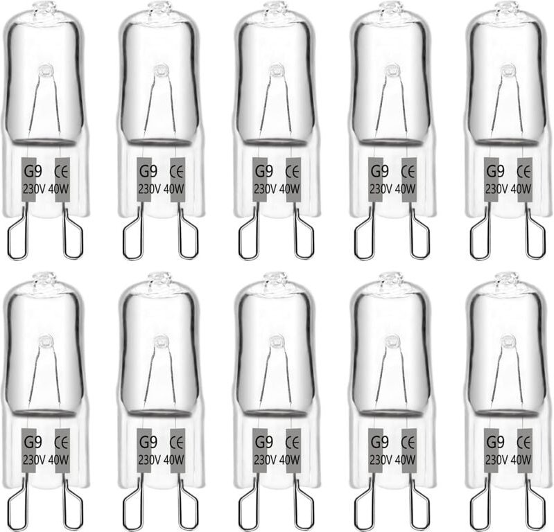 Aougo - G9-Halogenlampe, 40 w, 230 v, 480 lm, 2900 k, warmweiß, dimmbar, G9-Kapselbirnen, für Kronleuchter, Landschaftsl...