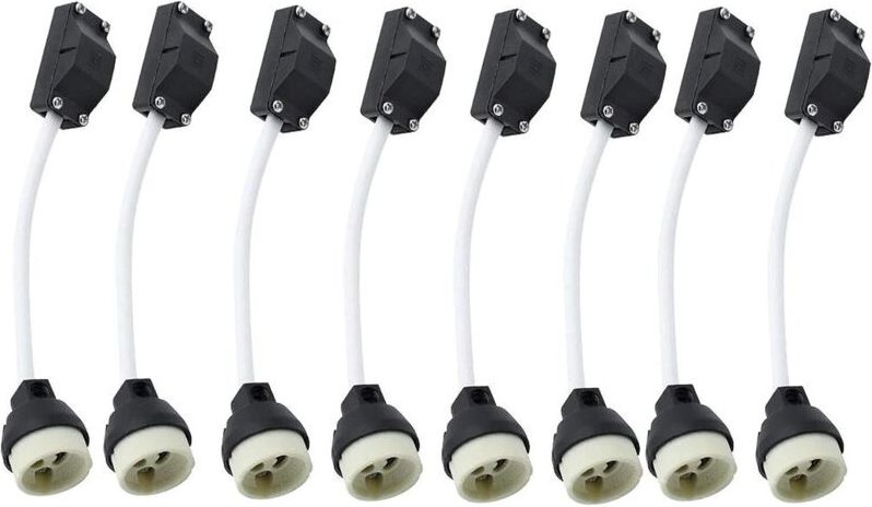 8 Stück GU10 Fassungen Sockel Keramik mit Anschlussdose 2A 250V GU10 Lampenfassungen mit Isolierter Kable für Gu10 LED u...