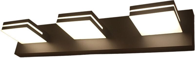 Moderne LED-Wandleuchte fürs Badezimmer (3 Lampen, 50 cm), aus mattschwarzem Acryl, zur Anbringung über dem Spiegel (dre...
