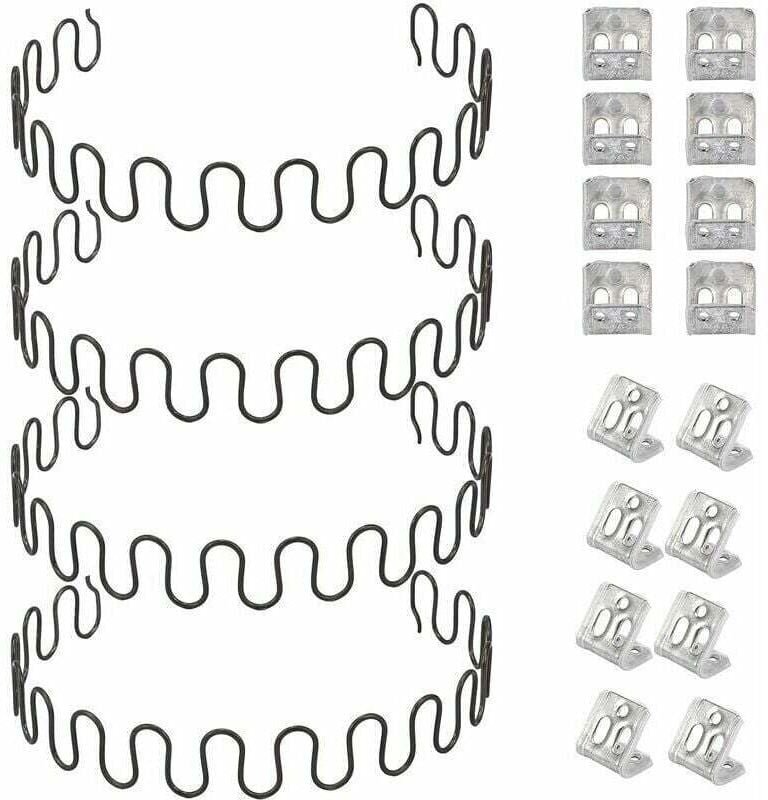 Vtizikl Ressorts de rechange pour canapé 4 pièces 50,8 cm avec 8 clips en S, 4,0 fils de diamètre Kit de réparation de r...