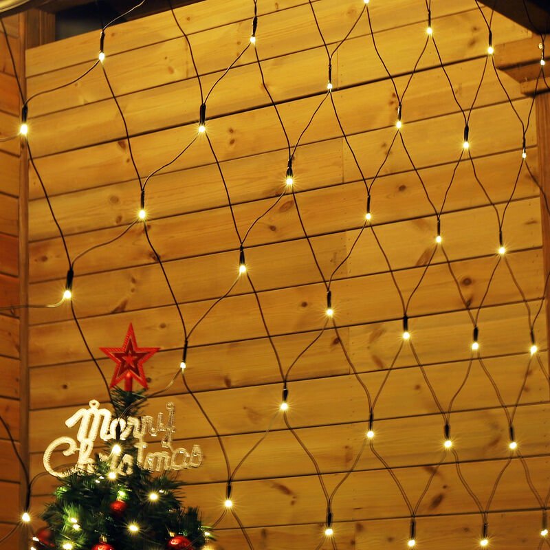 3x2m Anti-Rost LED Lichternetz Außen Lichterkette Garten Weihnachten, 8 Beleuchtungsmodi und Memory-Funktion, IP44, Warm...