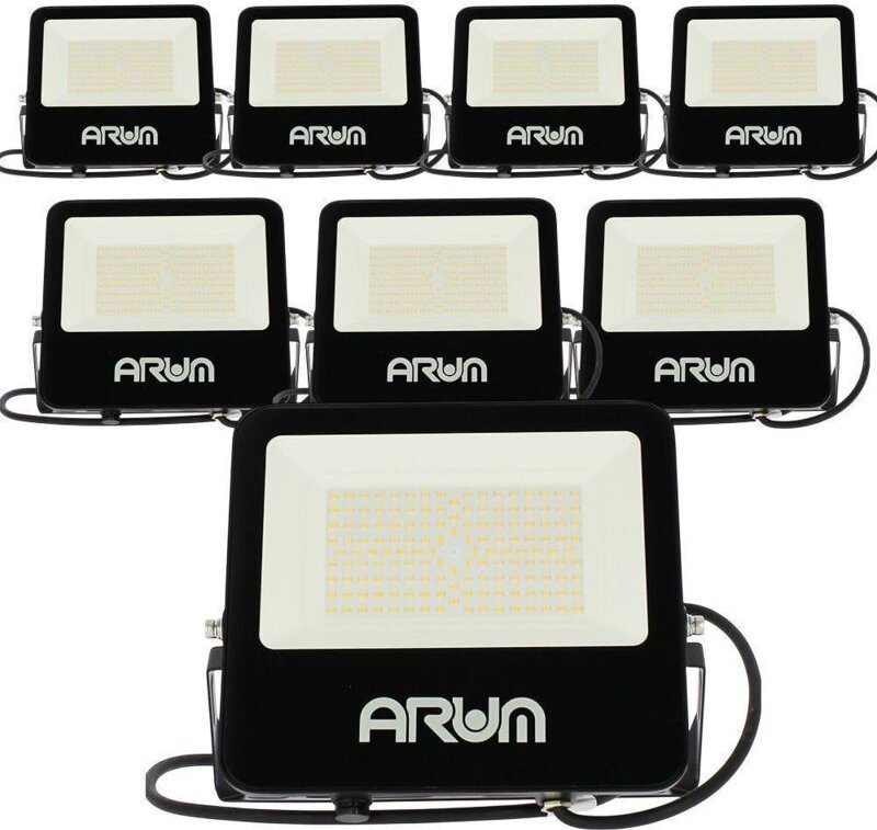 8er-Set ara 100 w 11480 Lumen IP65 Klasse d LED-Flutlichter Farbtemperatur: Warmweiß 3000K