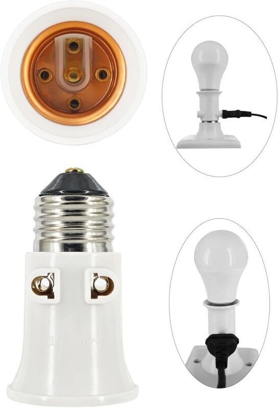 E27-Lampenfassungsadapter, Umwandlung von Steckdose auf E27-Fassung, 2 Stück