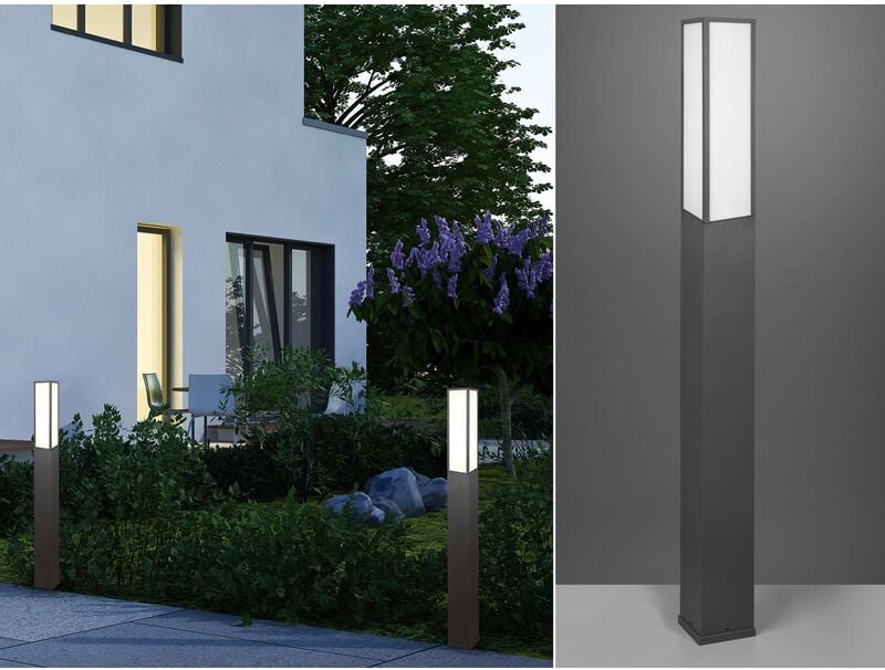 Trio Leuchten - led Wegeleuchte 2er Set eckig in Anthrazit, Höhe 155cm, IP54