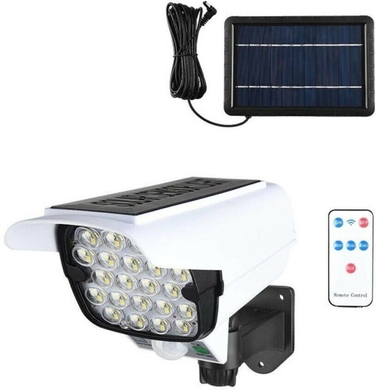 Trade Shop Traesio - Trade Shop - telecamera finta pannello solare mit sensor movement 66 led faretto TA113 -