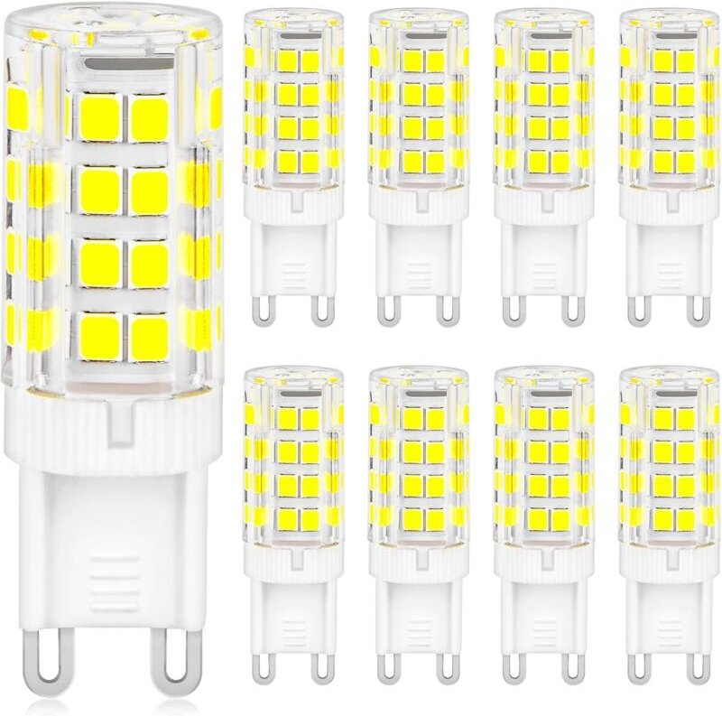 G9 LED-Lampen, Kaltweiß 6000 K, 5 W (entspricht 50 W Halogen), 500 lm, flimmerfrei, nicht dimmbar, Energiesparlampen, 22...