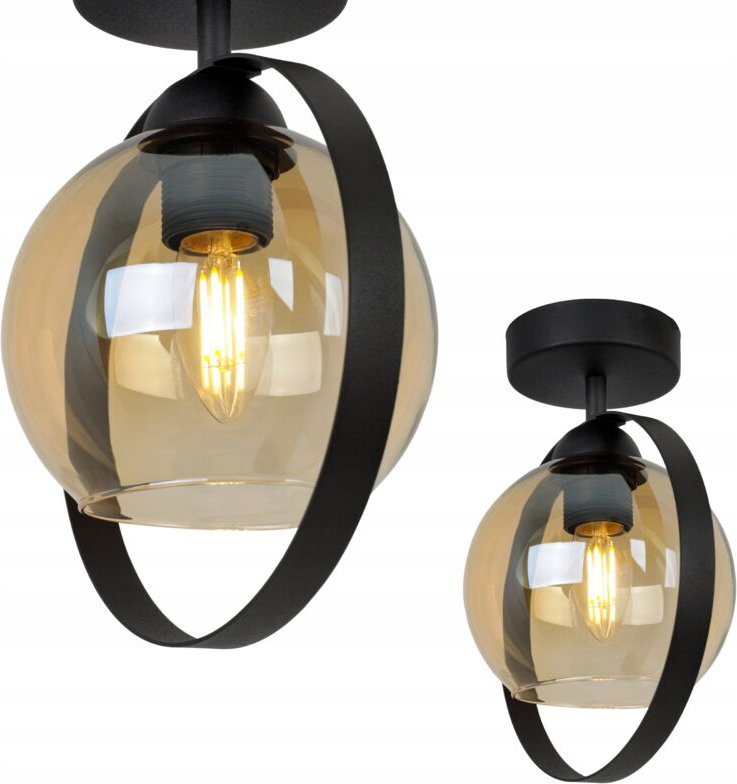 Moderne Deckenleuchte Glasring Honig