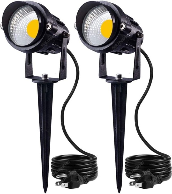 7W LED-Außenstrahler, versenkte COB-Chip-Gartenleuchte, vielseitiger warmweißer 2700K-Außenstrahler für Wege, Einfahrten...