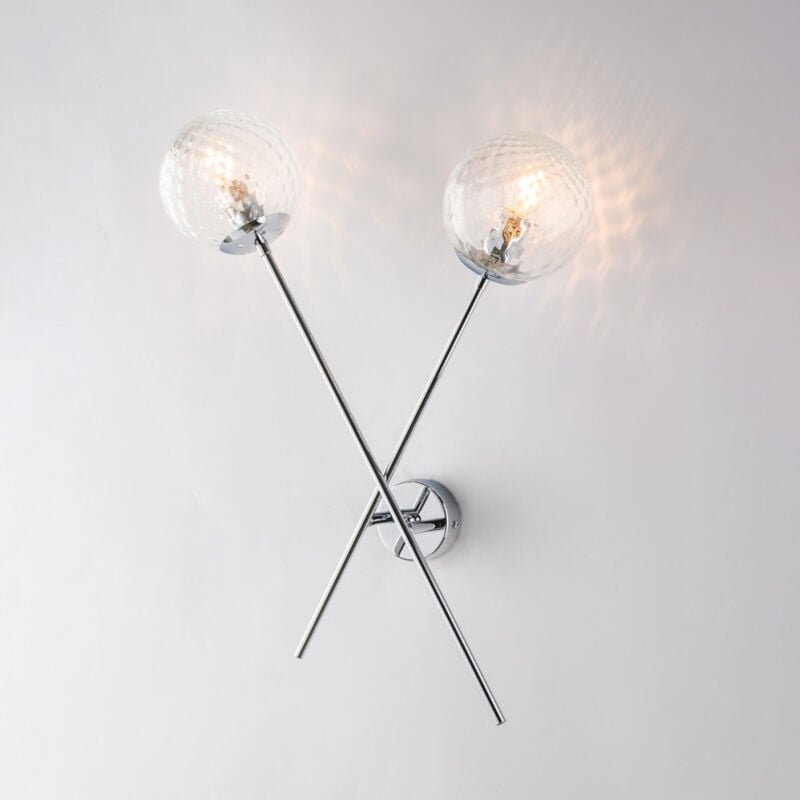 Demetra - Wandleuchte aus poliertem Chromeisen, 2 Lichter .33 - P.18 - BL279-AP2-CR - Bonetti Illumina