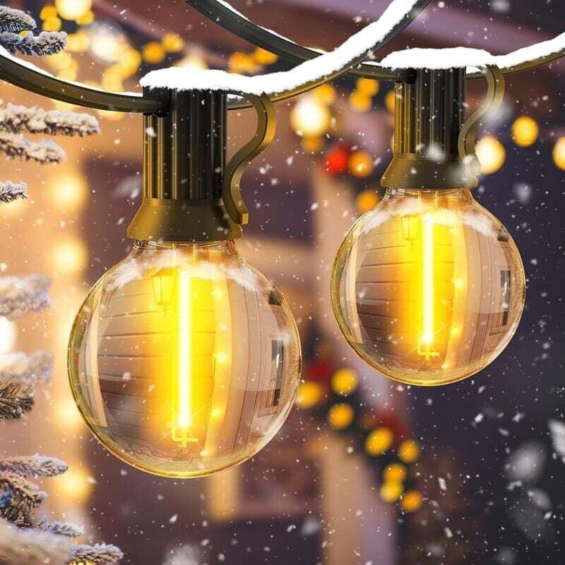 G40-LED-Lichterkette aus Aluminiumlegierung, 25 Lichter, Weihnachtsdekoration, Halloween, wasserdicht, für Camping im Fr...