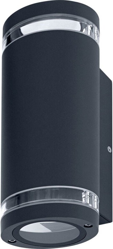 Led Wandleuchte für 2x GU10 Leuchtmittel, Design Leuchte für Aussen, für 2-seitige indirekte Beleuchtung mit dursichtige...