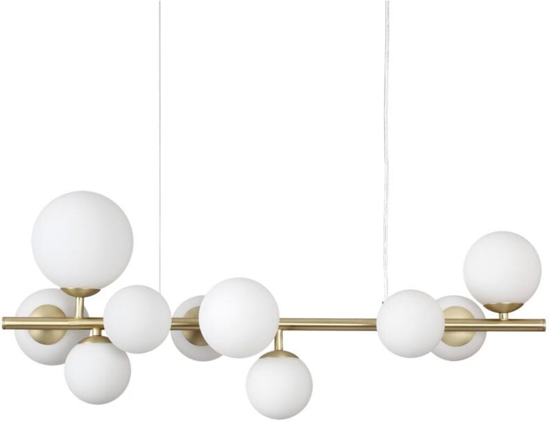Thumbnail - Perlage 10 Light Linear Globe Pendelleuchte Messing - Ideal Lux
