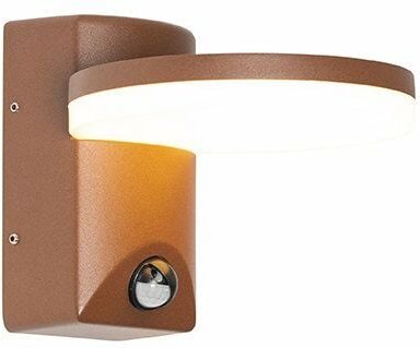 Qazqa - Außenwandleuchte rostbraun inkl. led IP54 Bewegungssensor - Esmee