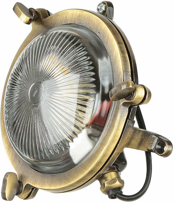 Außenleuchte Wand Messing Glas G9 IP44 Wandlampe Haus Garten