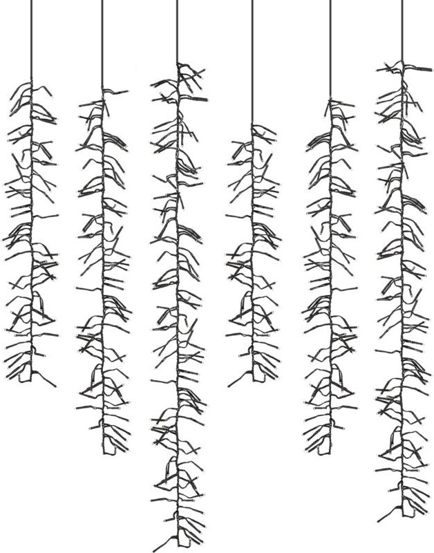 Led Lichterkette Lichtervorhang mit 480 LEDs, Warmweiß, Lichternetz mit 8 Modi + Timer, 6 Strängen, Innen- und Außenbere...