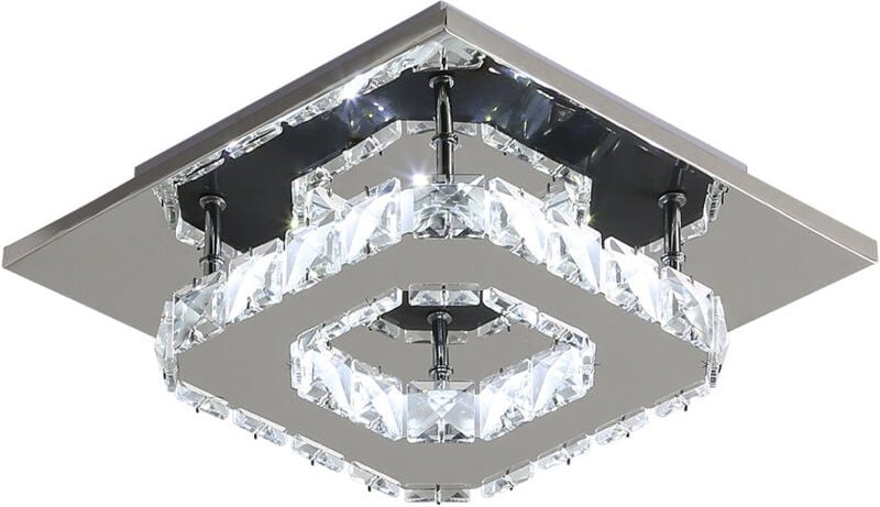 Goeco - led Deckenleuchten 5500K led Deckenleuchten Moderne Kristall Edelstahl 12W Deckenleuchte, kaltweiße Lichter lamp
